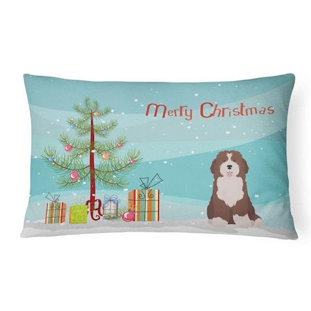 Carolines Treasures Carolines Treasures CK3886PW1216 Bernedoodle No.2 Christmas Tree Canvas Fabric Decorative Pillow CK3886PW1216